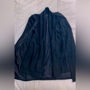 Forever 21 Black Trench Coat with Wide Draped Collar and Flowing Lapels